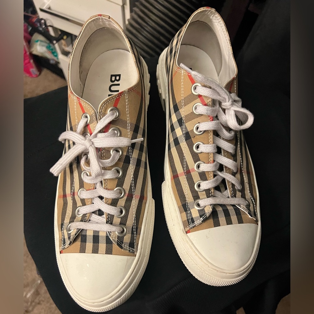 Vintage Check Cotton Sneakers